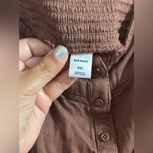 NWT Old Navy Womens Jumpsuit Tie Waist Twill Brown Mauve Wide Leg Romper XXL - Picture 5 of 7